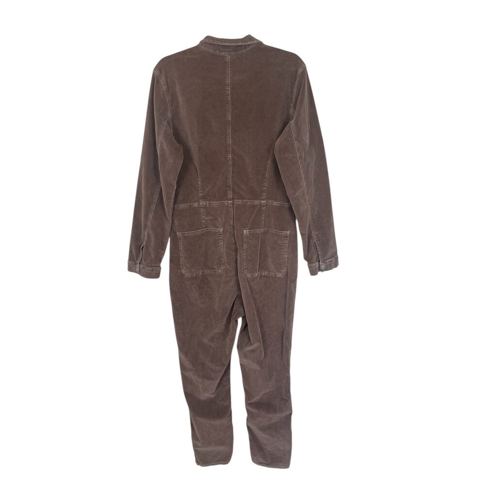 Free People Corduroy Long Sleeve Coverall Jumpsuit Brown Large Utilitarian Retro - Picture 3 of 12